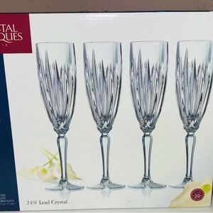 Crystal D'Arques Classic Champagne Flutes - Set of 4 NEW